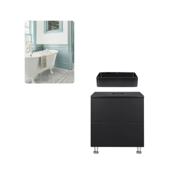 Комплект меблів для ванної кімнати Qtap тумба + раковина + дзеркало QT044VI43014