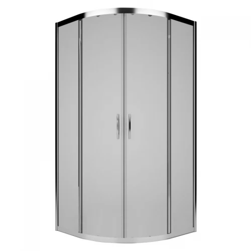 REKORD душова кабіна 90см, напівкругла, прозоре скло, профіль сріблястий металік