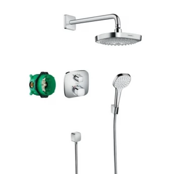 HANSGROHE ShowerSet Croma Select E/Ecostat E Душевой набор (верхний, ручной душ, ibox, термостат) 27294000